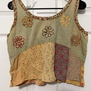Sacred Threads Multicolor Floral Crop Top